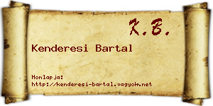 Kenderesi Bartal névjegykártya